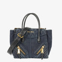 Miu Miu Denim Biker Avio Handbag