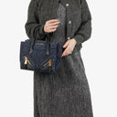 Miu Miu Denim Biker Avio Handbag