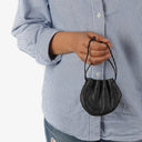 Miu Miu Drawstring Black Nero Leather Wallet Portafoglio