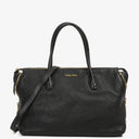 Miu Miu Madras Goatskin Zip Black Nero Convertible Tote Bag