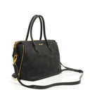 Miu Miu Madras Goatskin Zip Black Nero Convertible Tote Bag
