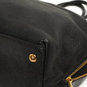 Miu Miu Madras Goatskin Zip Black Nero Convertible Tote Bag