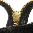 Miu Miu Madras Goatskin Zip Black Nero Convertible Tote Bag