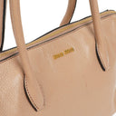 Miu Miu Madras Goatskin Zip Pink Convertible Tote Bag