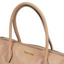 Miu Miu Madras Goatskin Zip Pink Convertible Tote Bag