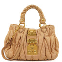 Miu Miu Matelasse Beige Leather Tote Bag