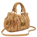 Miu Miu Matelasse Beige Leather Tote Bag
