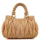 Miu Miu Matelasse Beige Leather Tote Bag
