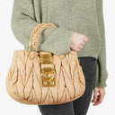 Miu Miu Matelasse Beige Leather Tote Bag