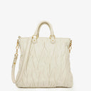 Miu Miu Matelasse Bianco Leather Shopping Tote Bag