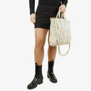 Miu Miu Matelasse Bianco Leather Shopping Tote Bag