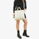 Miu Miu Matelasse Bianco Leather Shopping Tote Bag