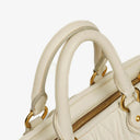 Miu Miu Matelasse Bianco Leather Shopping Tote Bag