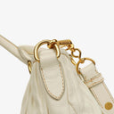 Miu Miu Matelasse Bianco Leather Shopping Tote Bag