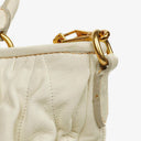Miu Miu Matelasse Bianco Leather Shopping Tote Bag