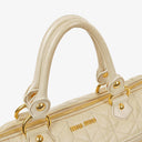 Miu Miu Matelasse Creamy White Quilted Nappa Leather Tote Bag