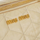 Miu Miu Matelasse Creamy White Quilted Nappa Leather Tote Bag