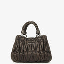 Miu Miu Matelasse Grafite Mordore Metallic Nappa Leather Tote Bag