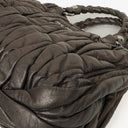 Miu Miu Matelasse Grafite Mordore Metallic Nappa Leather Tote Bag