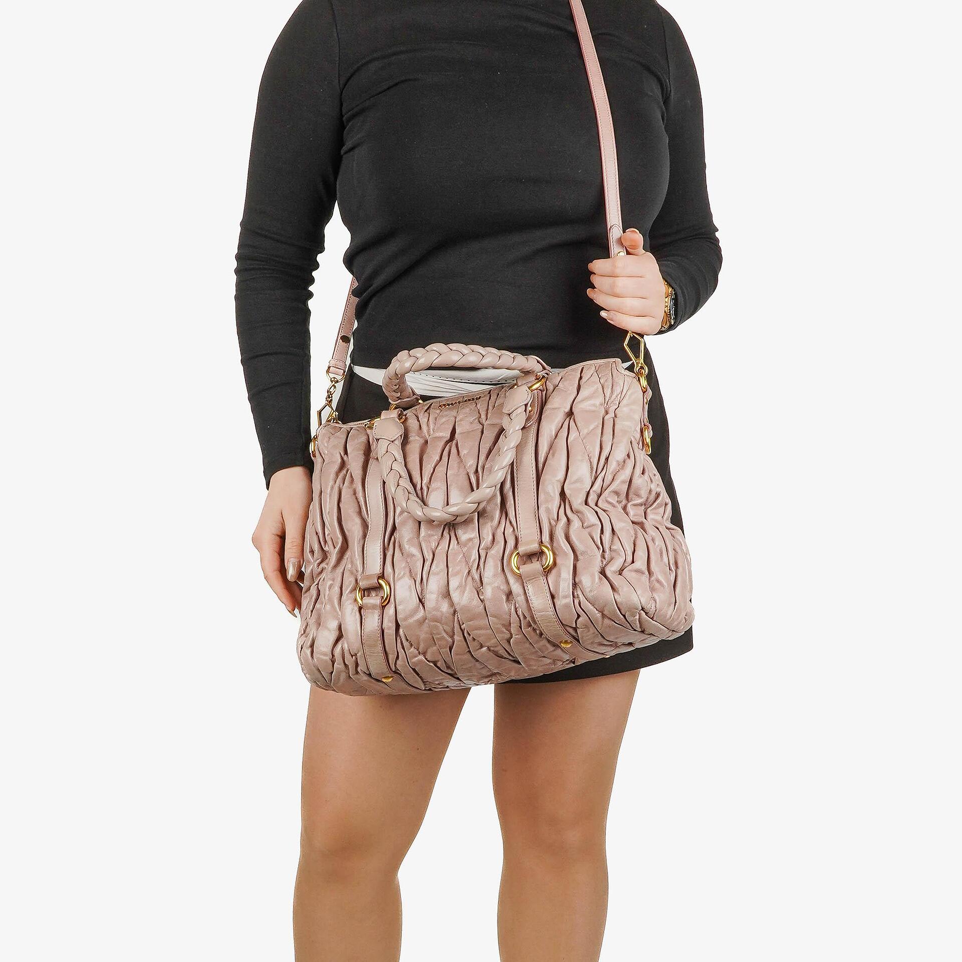 Miu Miu Matelasse Leather Tote Bag