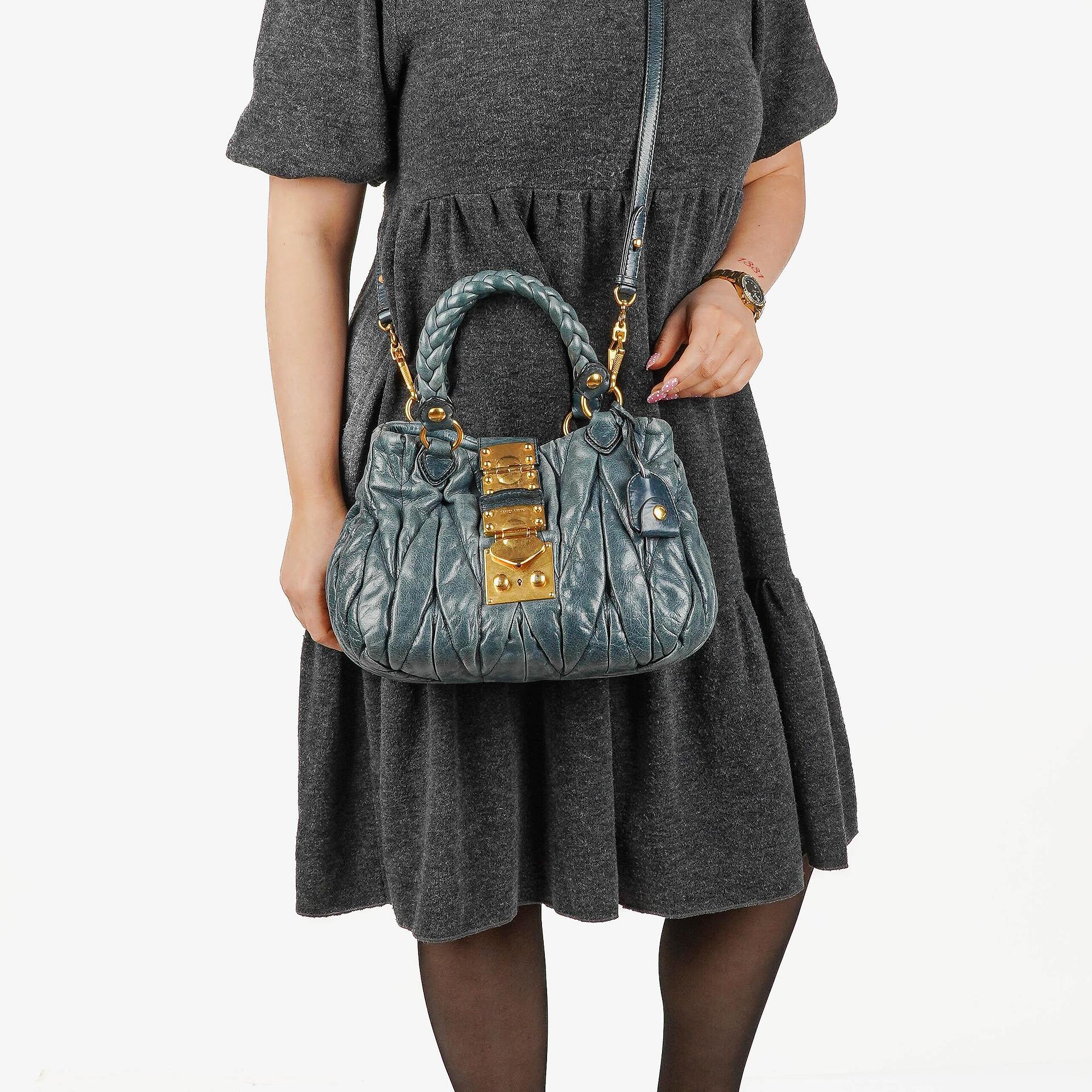 Miu Miu Matelasse Leather Tote Bag