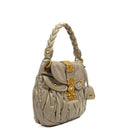 Miu Miu Matelasse Lux Napa Leather Grey Coffer Hobo Bag