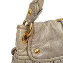 Miu Miu Matelasse Lux Napa Leather Grey Coffer Hobo Bag