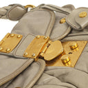 Miu Miu Matelasse Lux Napa Leather Grey Coffer Hobo Bag