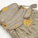 Miu Miu Matelasse Lux Napa Leather Grey Coffer Hobo Bag