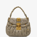 Miu Miu Matelasse Lux Napa Leather Grey Coffer Hobo Bag