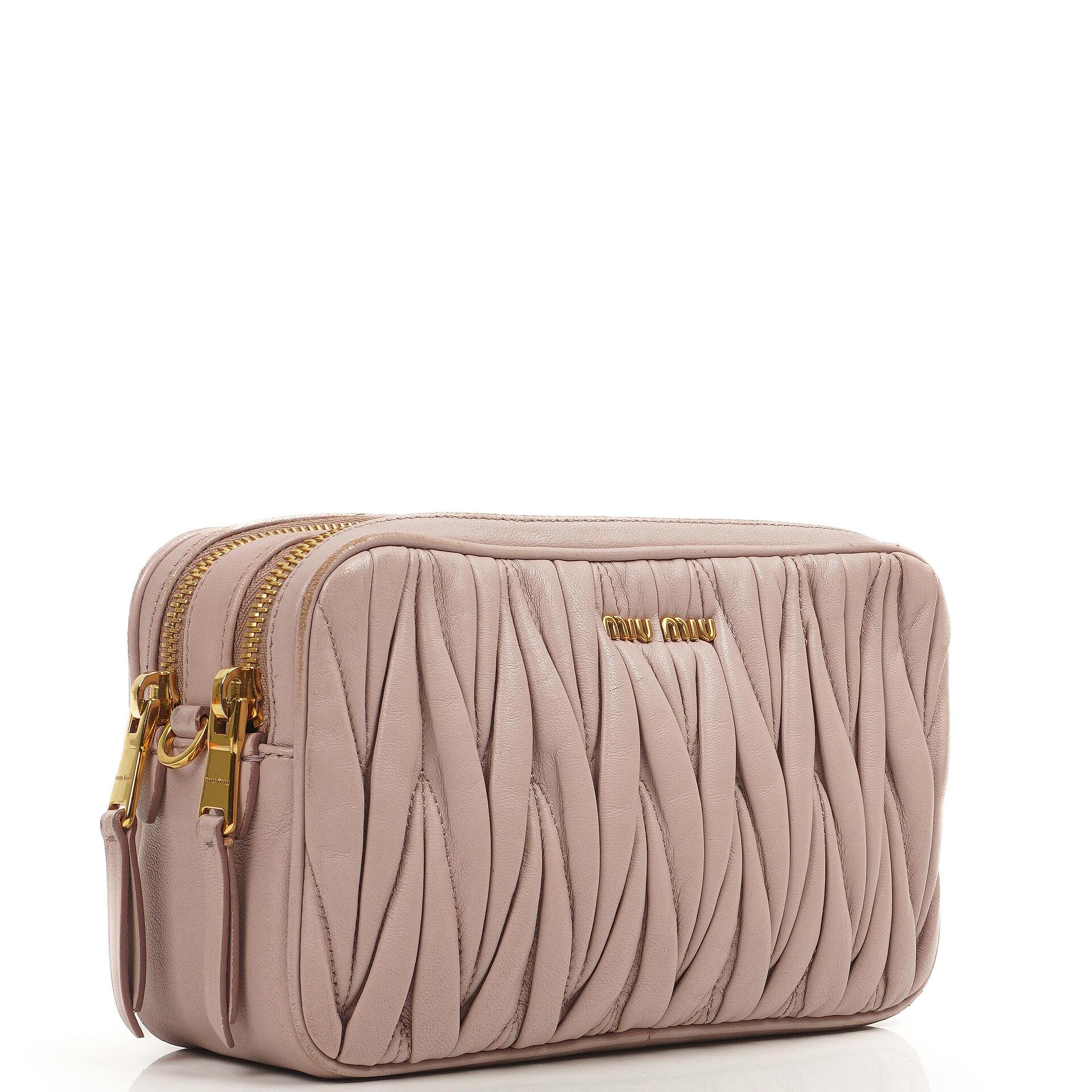 Miu Miu Matelasse Nappa Leather Mughetto Crossbody Clutch Bag