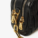 Miu Miu Napa Matelasse Double Zip Nero Black Crossbody Clutch Bag