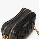 Miu Miu Napa Matelasse Double Zip Nero Black Crossbody Clutch Bag
