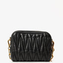 Miu Miu Napa Matelasse Double Zip Nero Black Crossbody Clutch Bag