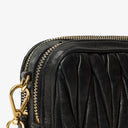Miu Miu Napa Matelasse Double Zip Nero Black Crossbody Clutch Bag