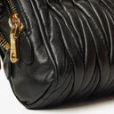 Miu Miu Napa Matelasse Double Zip Nero Black Crossbody Clutch Bag