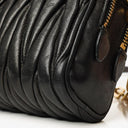 Miu Miu Napa Matelasse Double Zip Nero Black Crossbody Clutch Bag