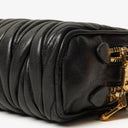 Miu Miu Napa Matelasse Double Zip Nero Black Crossbody Clutch Bag