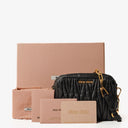 Miu Miu Napa Matelasse Double Zip Nero Black Crossbody Clutch Bag