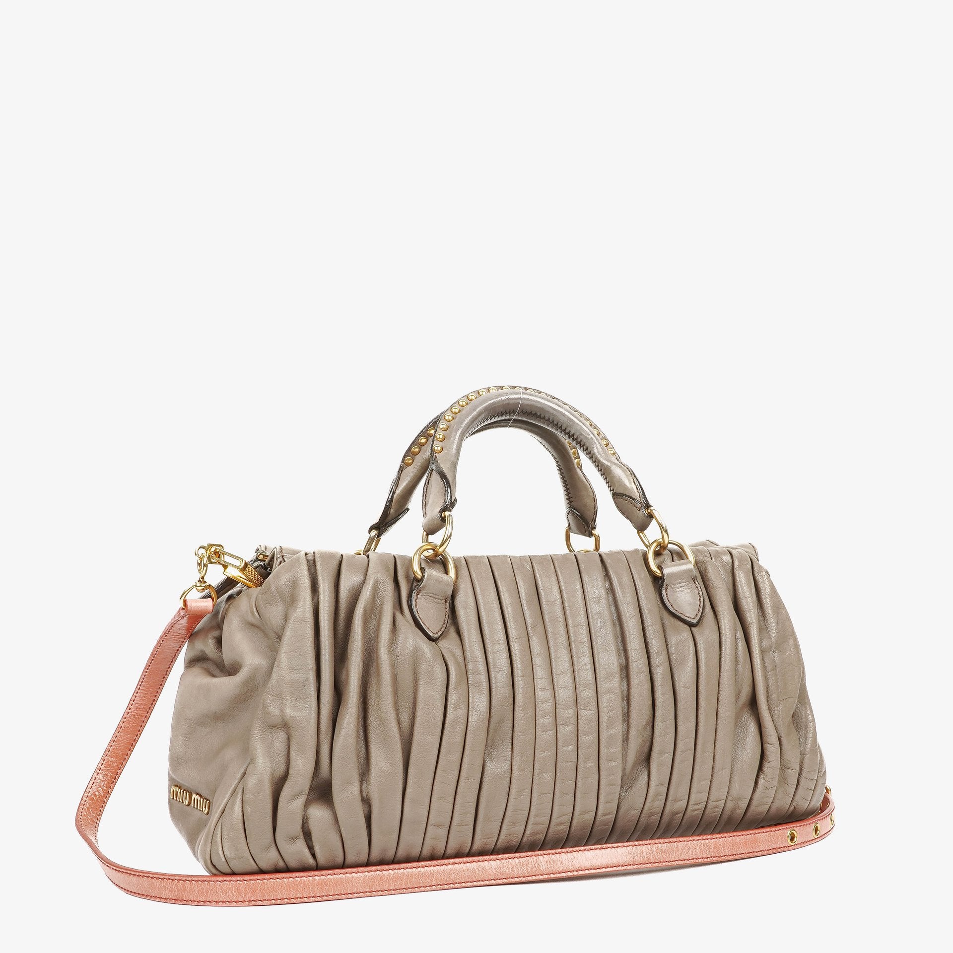 Miu Miu Plisse Studded Matelassé Bag