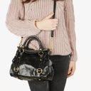 Miu Miu Small Vitello Shine Black Bow Satchel Bag