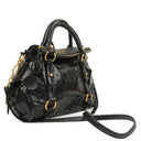 Miu Miu Small Vitello Shine Black Bow Satchel Bag