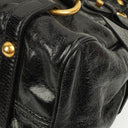 Miu Miu Small Vitello Shine Black Bow Satchel Bag