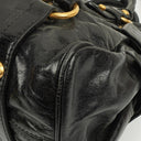 Miu Miu Small Vitello Shine Black Bow Satchel Bag
