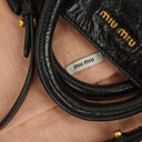Miu Miu Small Vitello Shine Black Bow Satchel Bag