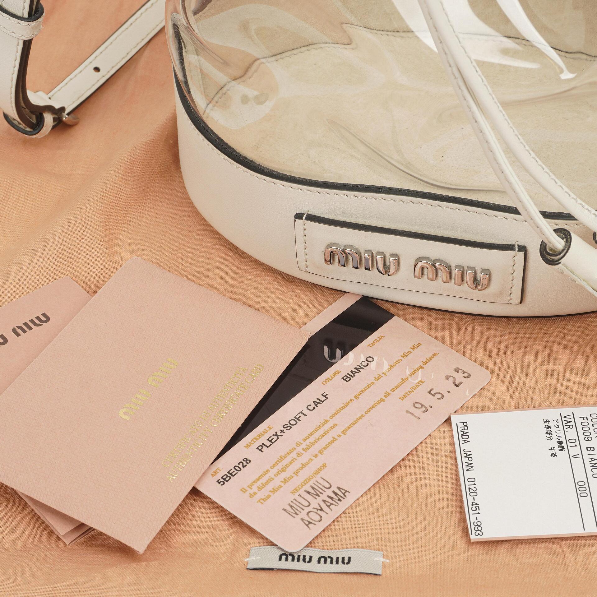 Miu Miu Transparent Drawstring White Bianco Bucket Bag – PLAMEXS