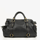 Miu Miu Vitello Black Bow Satchel Bag