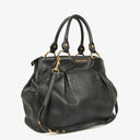 Miu Miu Vitello Black Caribu Leather Tote Bag