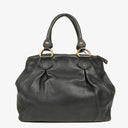 Miu Miu Vitello Black Caribu Leather Tote Bag