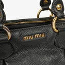 Miu Miu Vitello Black Caribu Leather Tote Bag